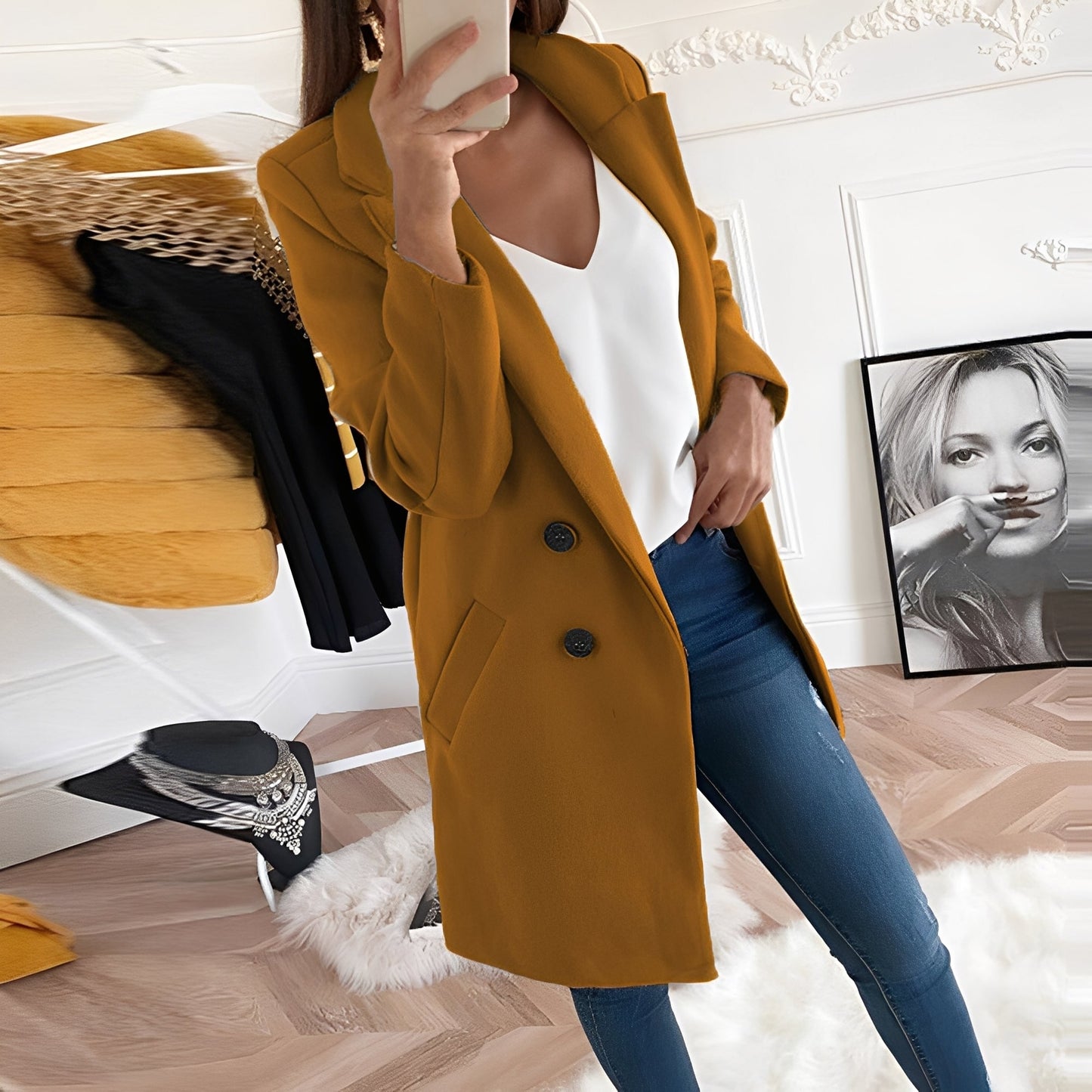 Nichole - Long manteau chic et chaud pour femmes