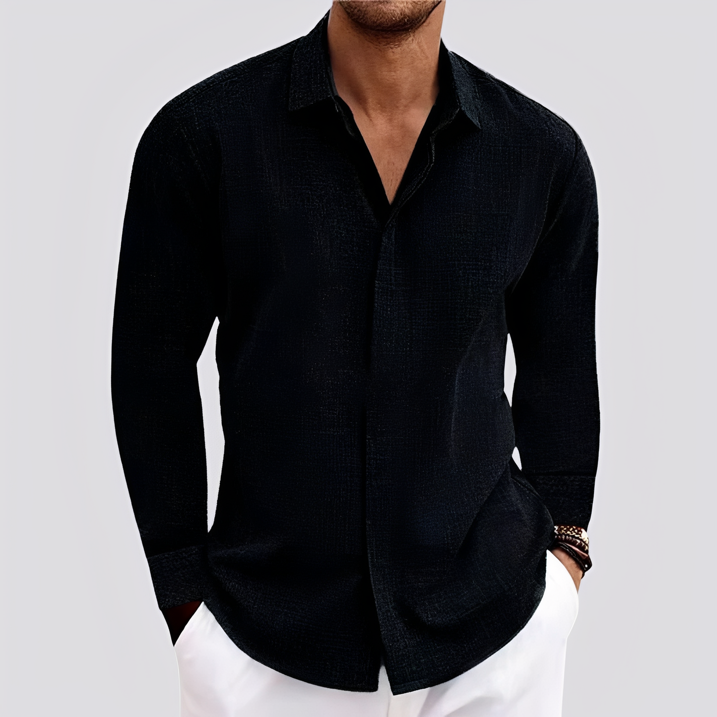 Felix - Hemd mit langen Ärmeln aus Leinen für Herren