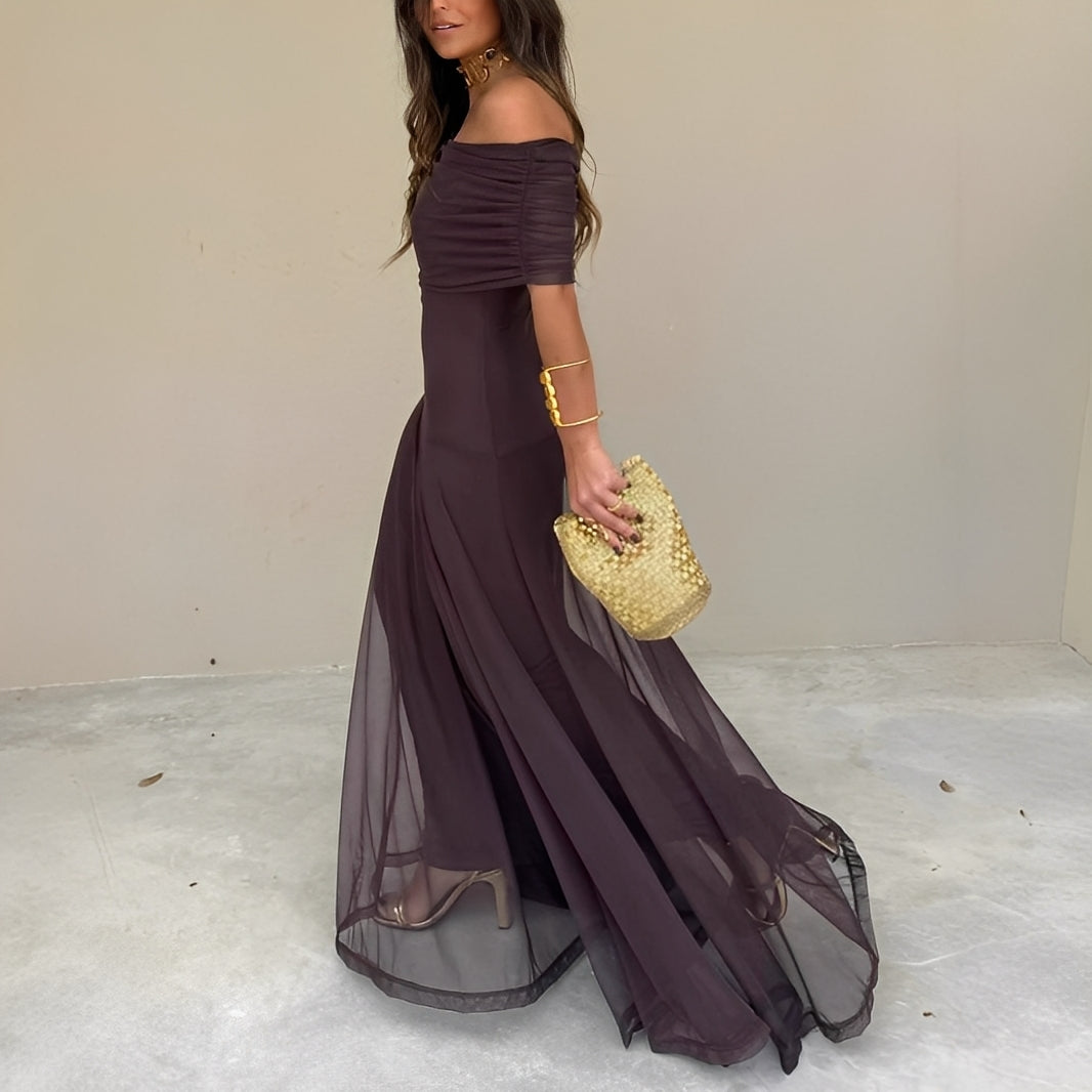 Eunice - Robe longue en mesh chic pour femme