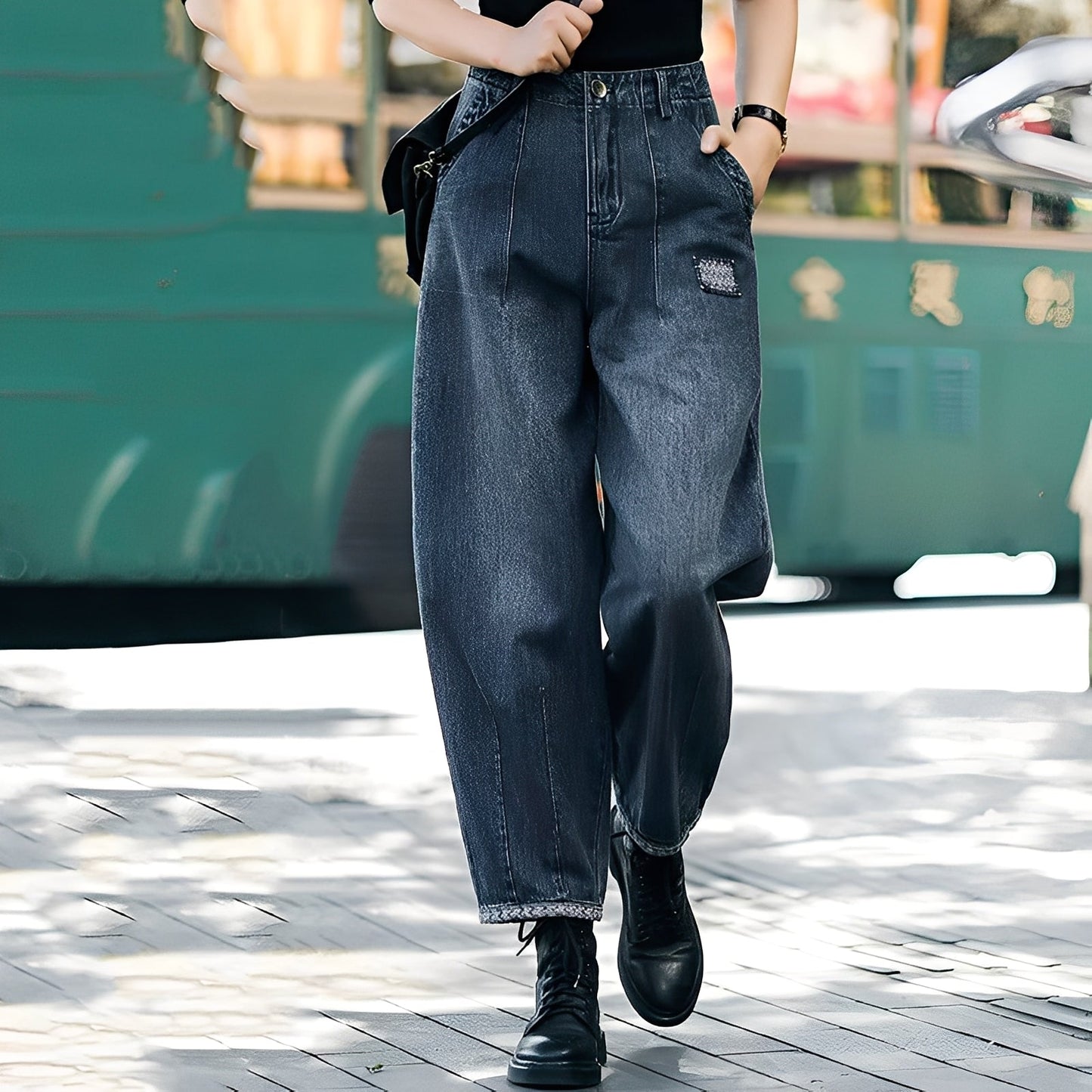 Shirlee - Pantalon en jean stylé à taille haute pour femmes