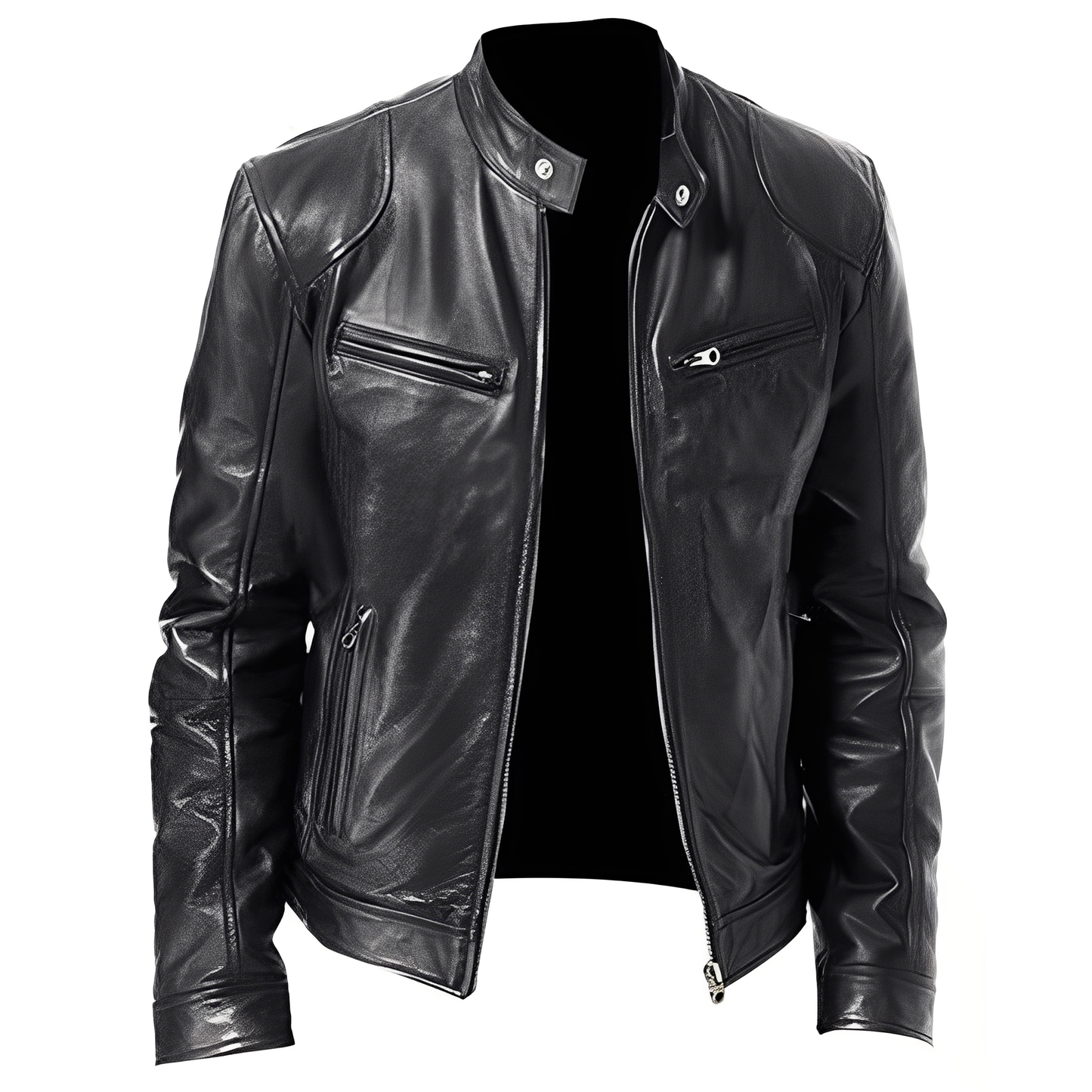 Jaron - Blouson en cuir synthétique relax pour hommes