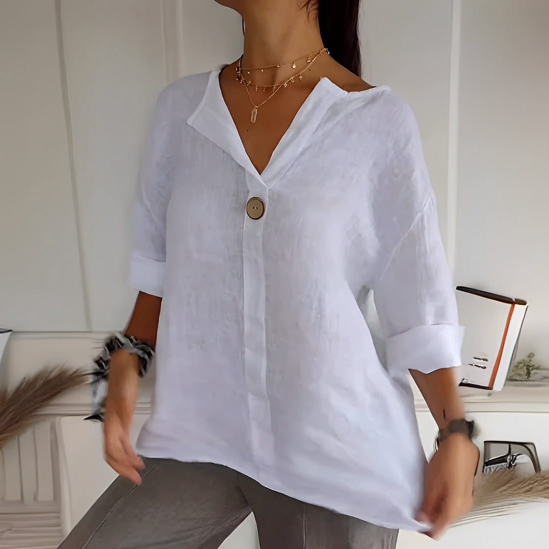 Stephanie - Chemise en lin légère pour femme