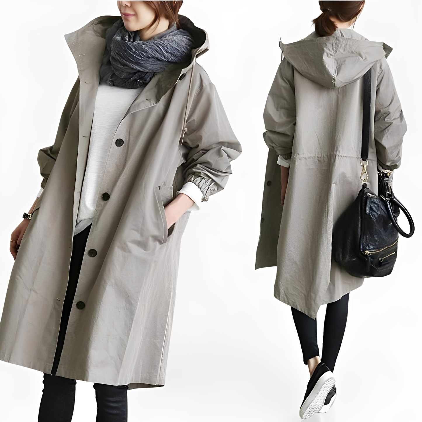 Giselle - Veste Imperméable avec Capuche pour Femmes