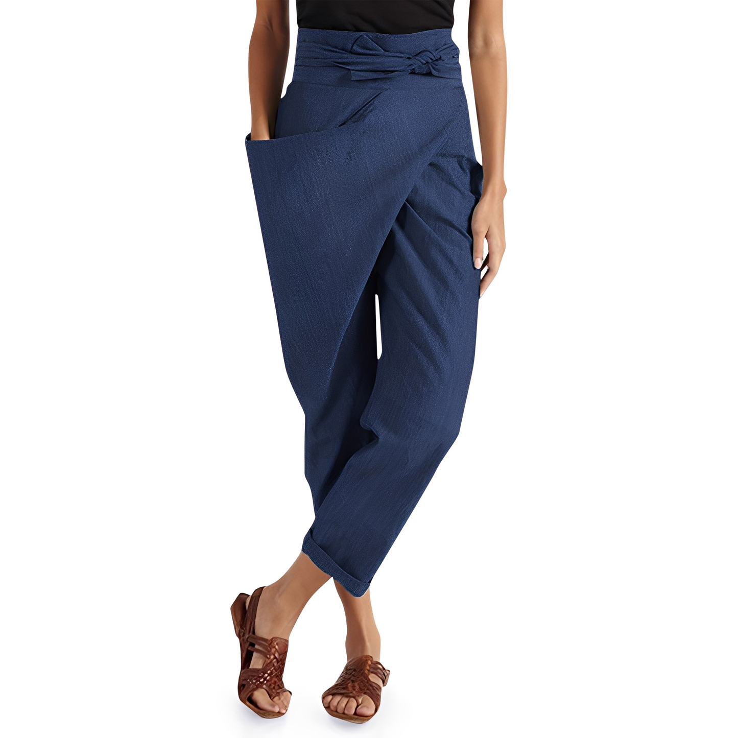 Courteney - Pantalon harem ample à taille haute pour femmes