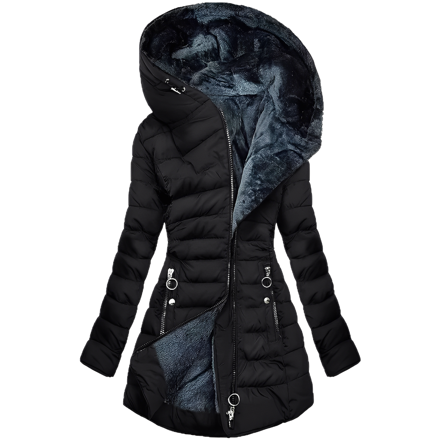 Helena - Manteau chaud en peluche avec capuche pour femmes