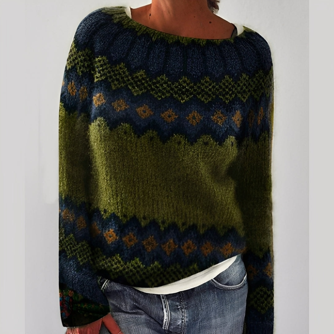 Heather - Pull classique en tricot avec motif pour femmes
