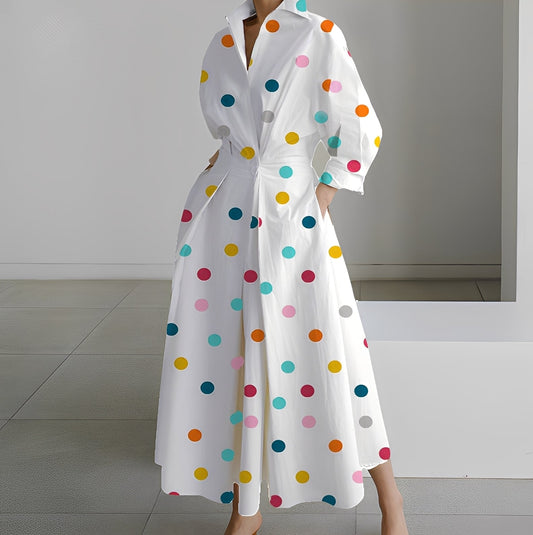 Lavina - Robe large à manches longues avec poches pour femmes