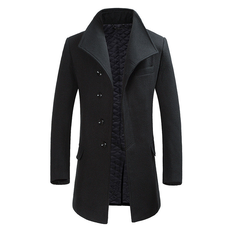 Gilbert - Long manteau élégant à fermeture simple pour hommes