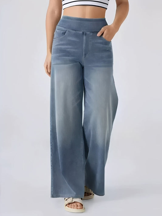 Miley - Pantalon droit extensible taille haute pour femmes