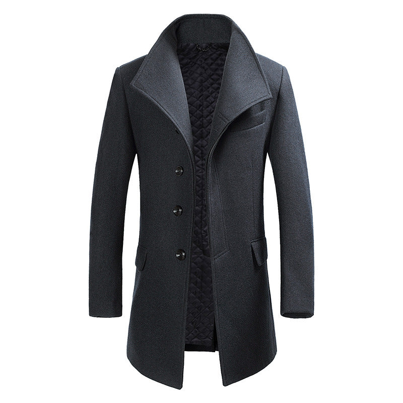 Gilbert - Long manteau élégant à fermeture simple pour hommes