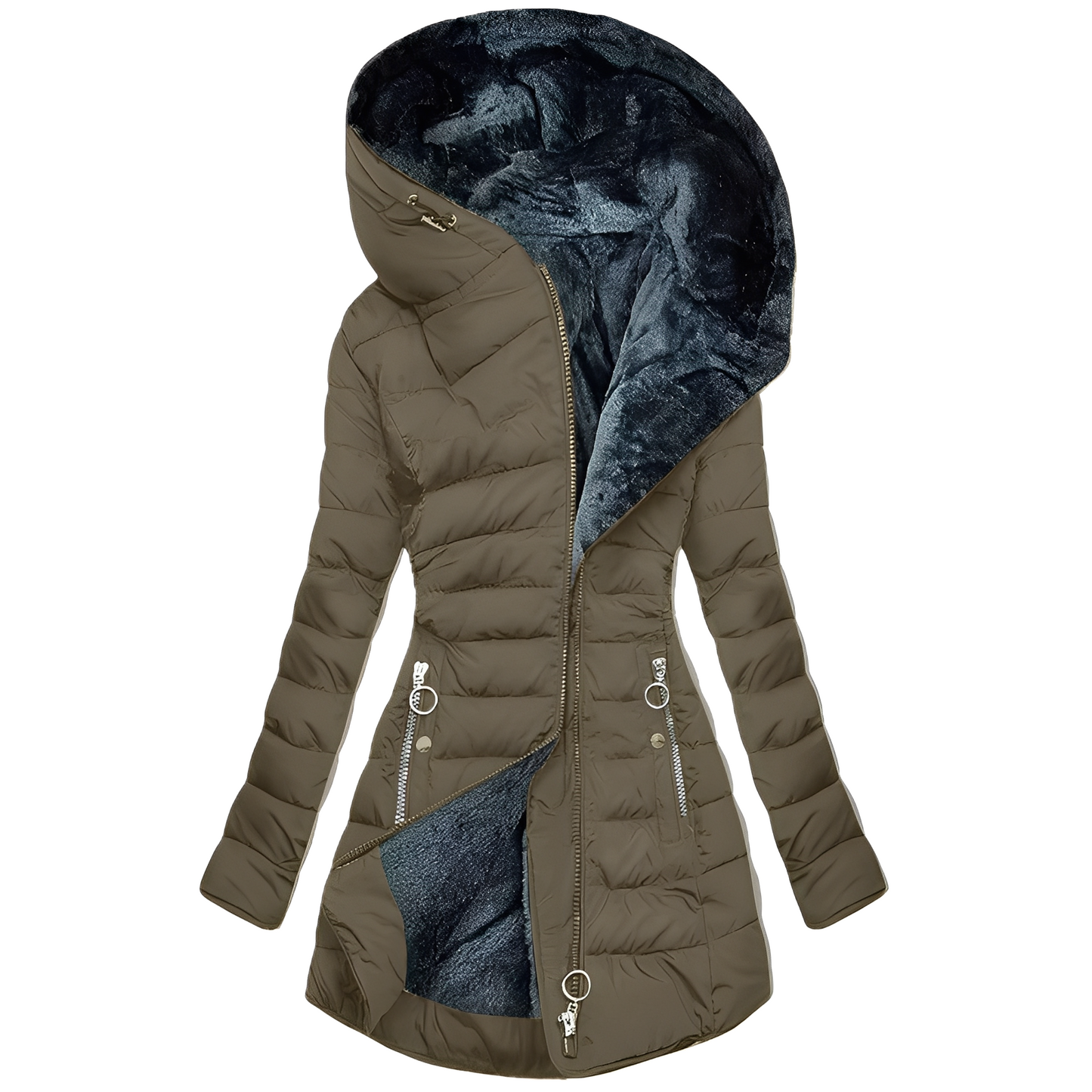 Helena - Manteau chaud en peluche avec capuche pour femmes