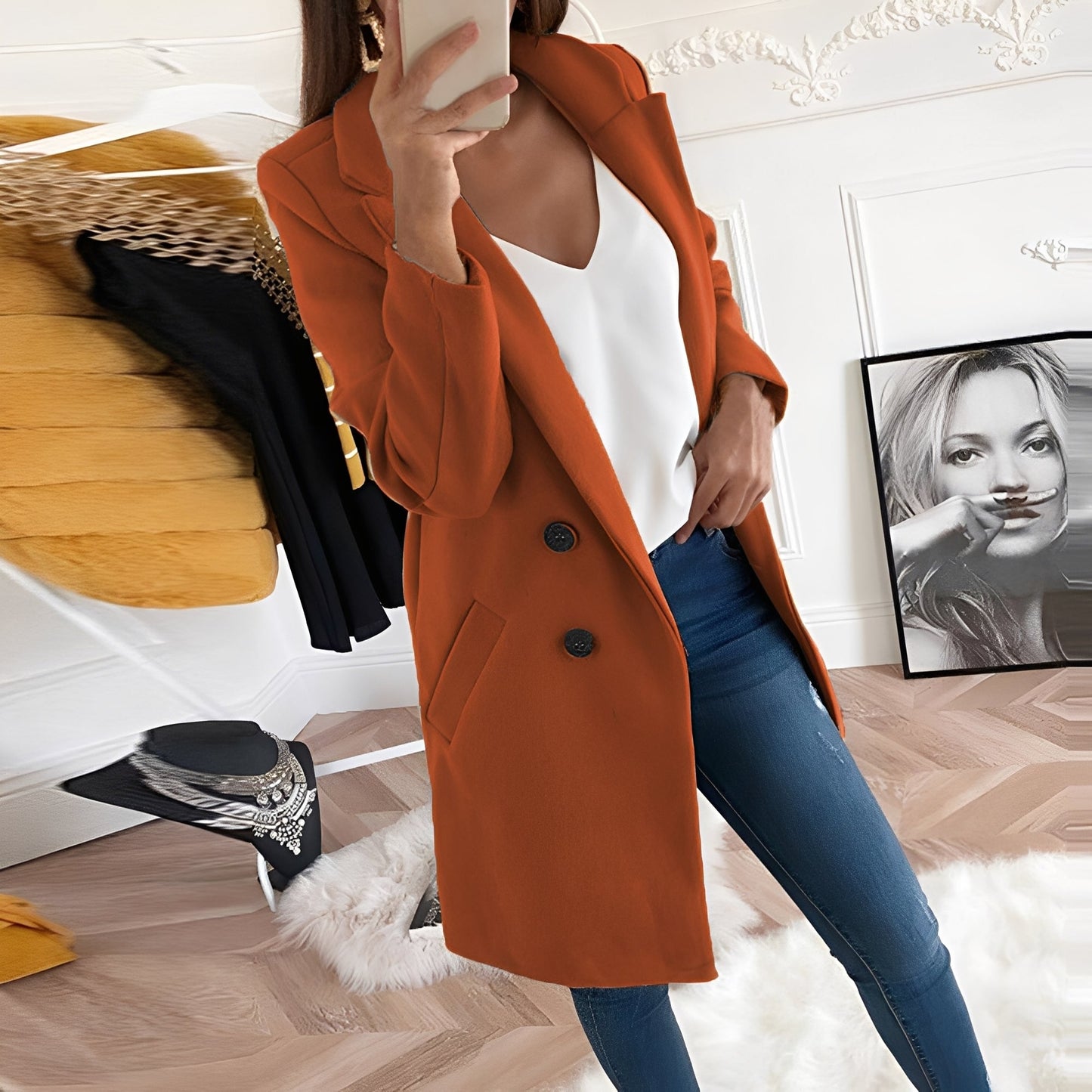 Nichole - Long manteau chic et chaud pour femmes