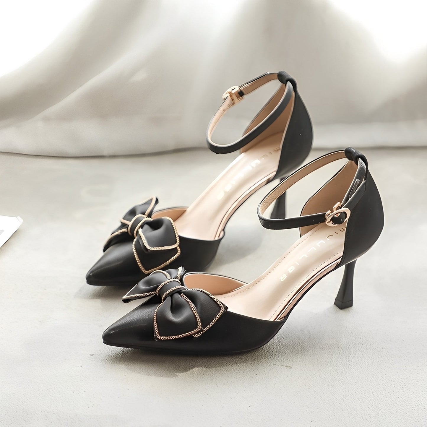 Gabrielle - Elegant high-heeled shoes with bow for women
