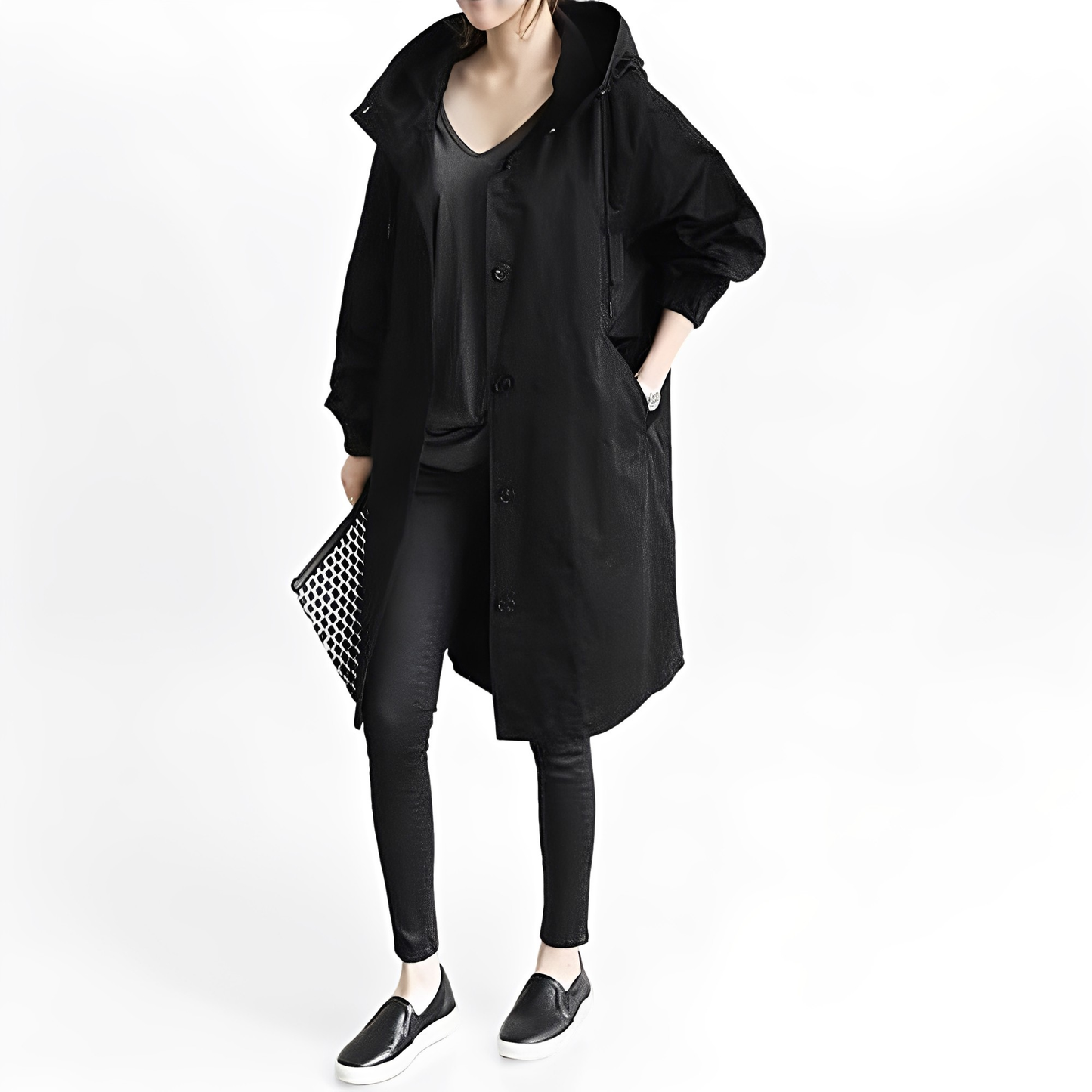 Giselle - Veste Imperméable avec Capuche pour Femmes