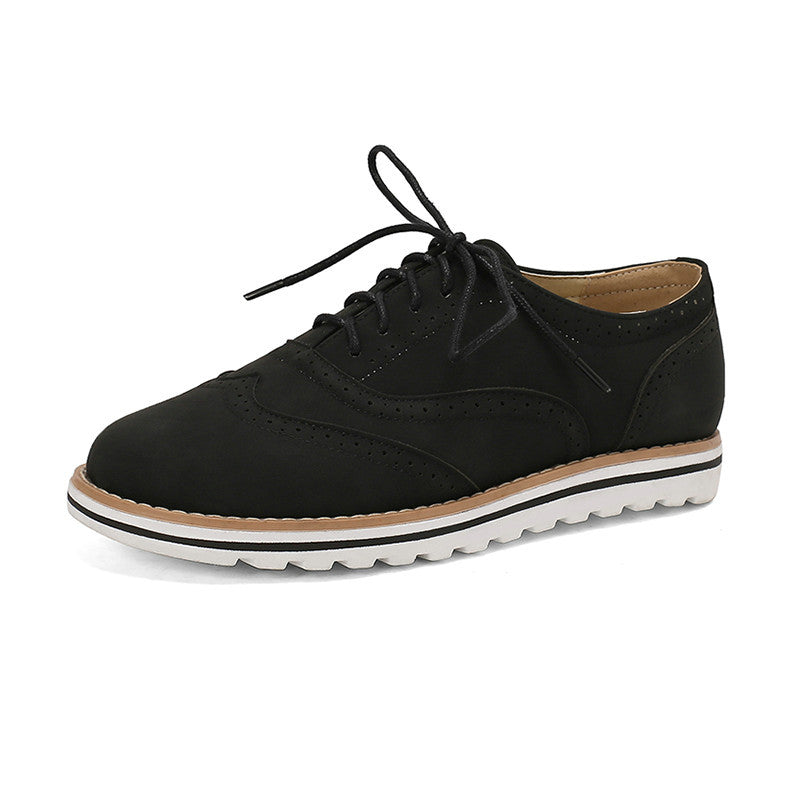 Gemma - Chaussures Derby en daim pour femmes, style décontracté