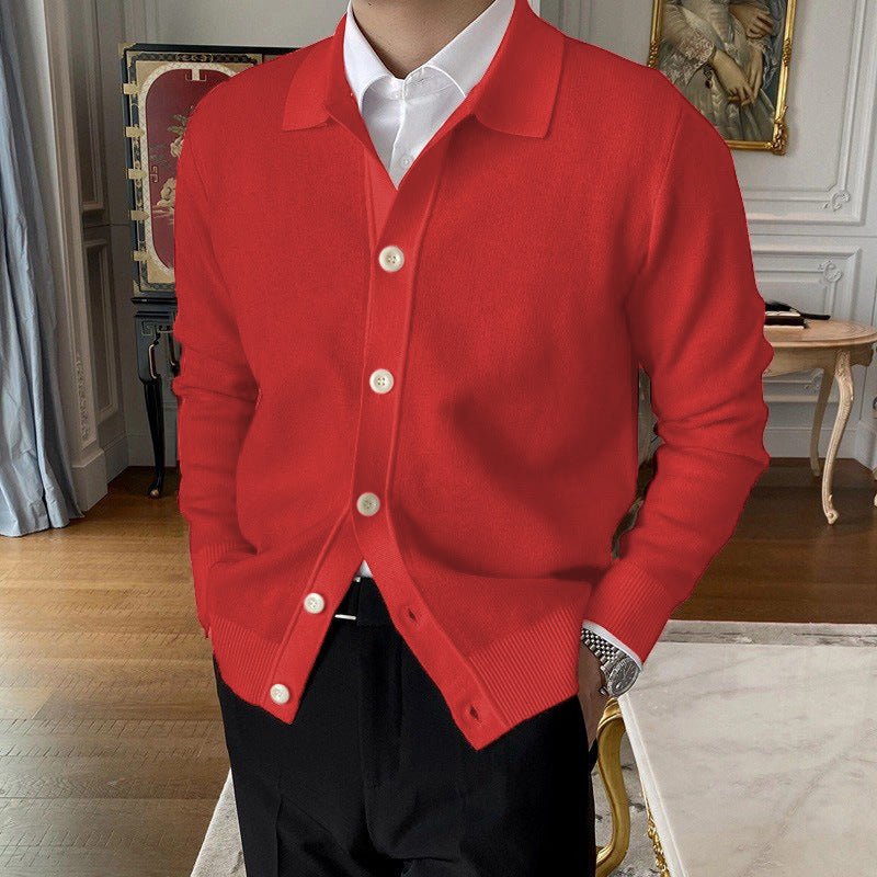 Andrew - Wool Cardigan with Buttons, Casual Style for Men