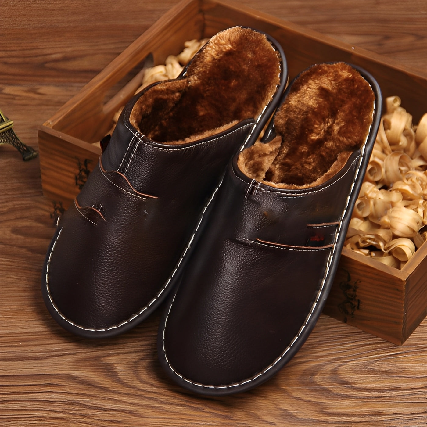 Xavier - Warme Hausschuhe aus Baumwolle für Herren