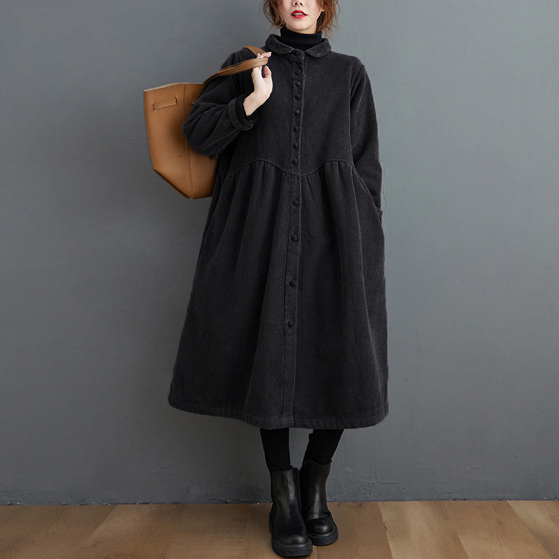 Amelia - Large manteau en velours côtelé chaud pour femmes
