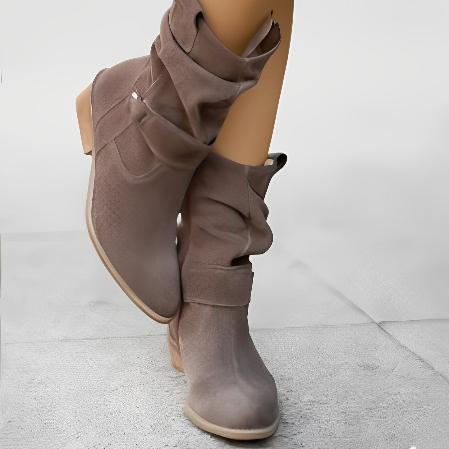 Marjorie - Bottes en daim large décontractées pour femmes