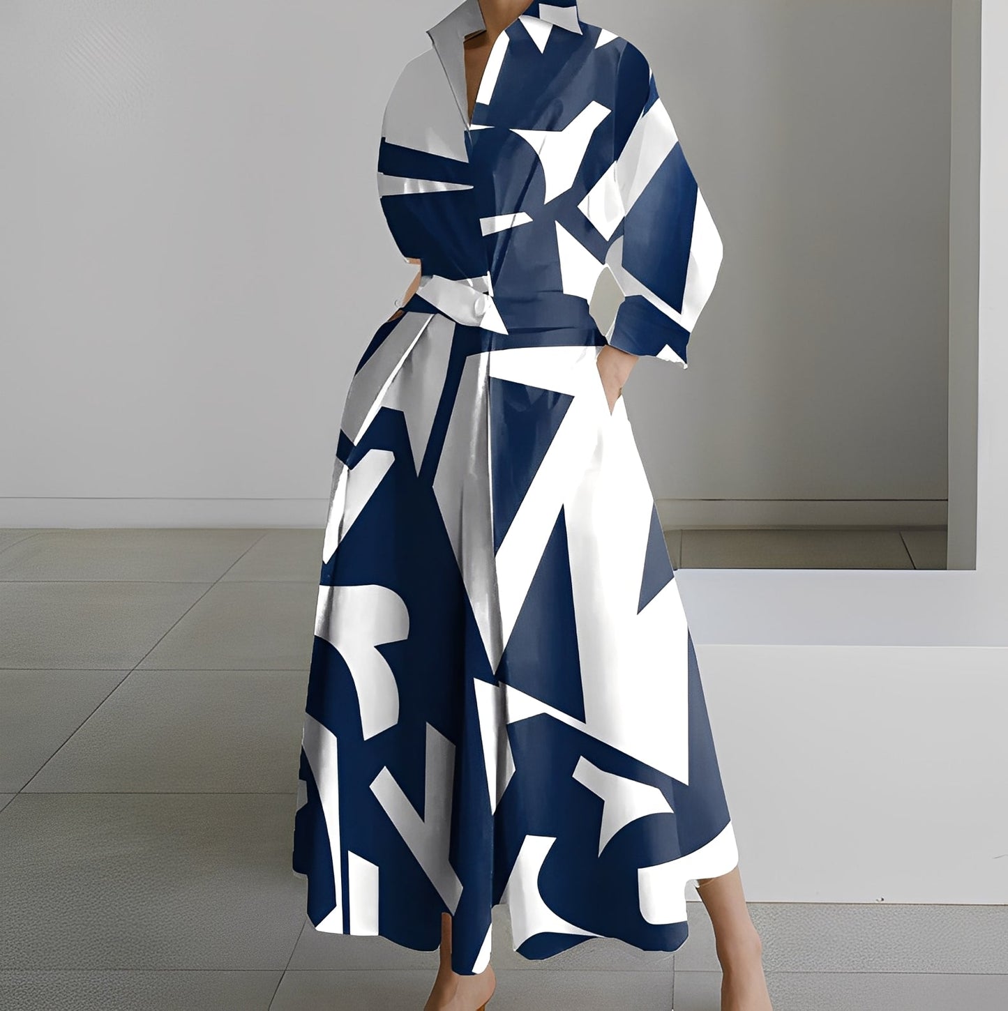 Lavina - Robe large à manches longues avec poches pour femmes