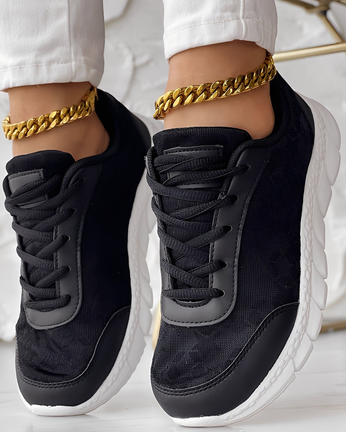 Elisabeth - Baskets décontractées et respirantes avec motif floral pour femmes