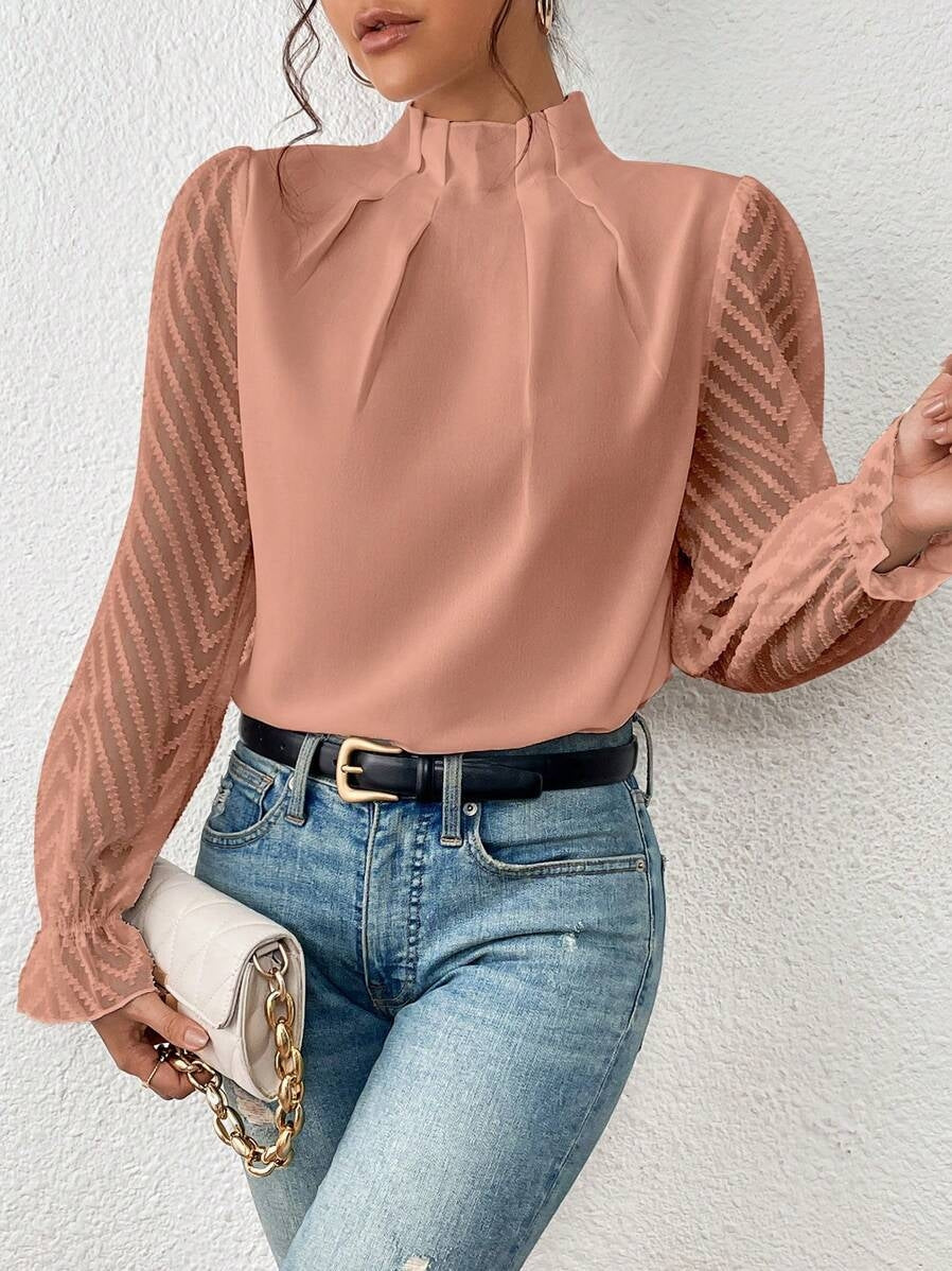 Cassandra - Blouse en tissu léger à manches longues pour femmes