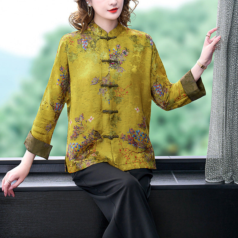 Moriah - Manteau soie classique avec boutons pour femmes