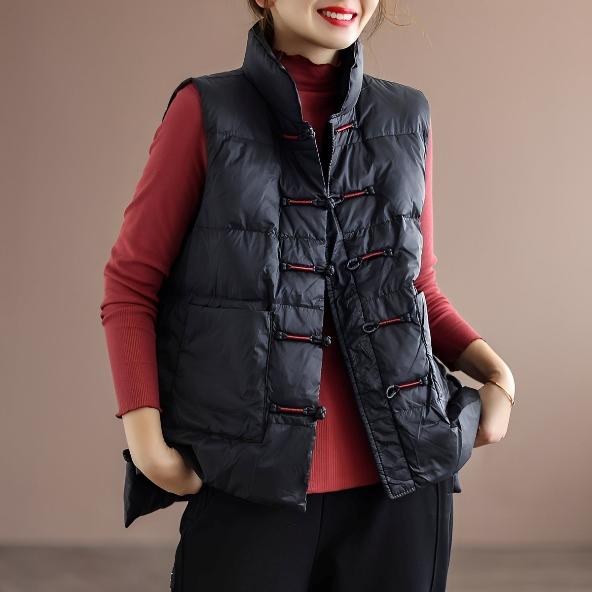 Amayah - Veste d'hiver décontractée avec poches pour femmes