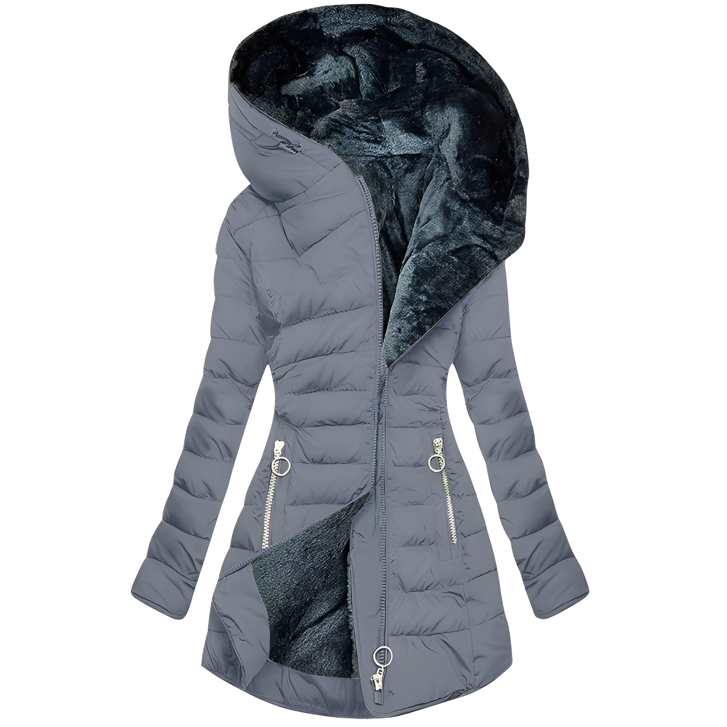 Helena - Manteau chaud en peluche avec capuche pour femmes