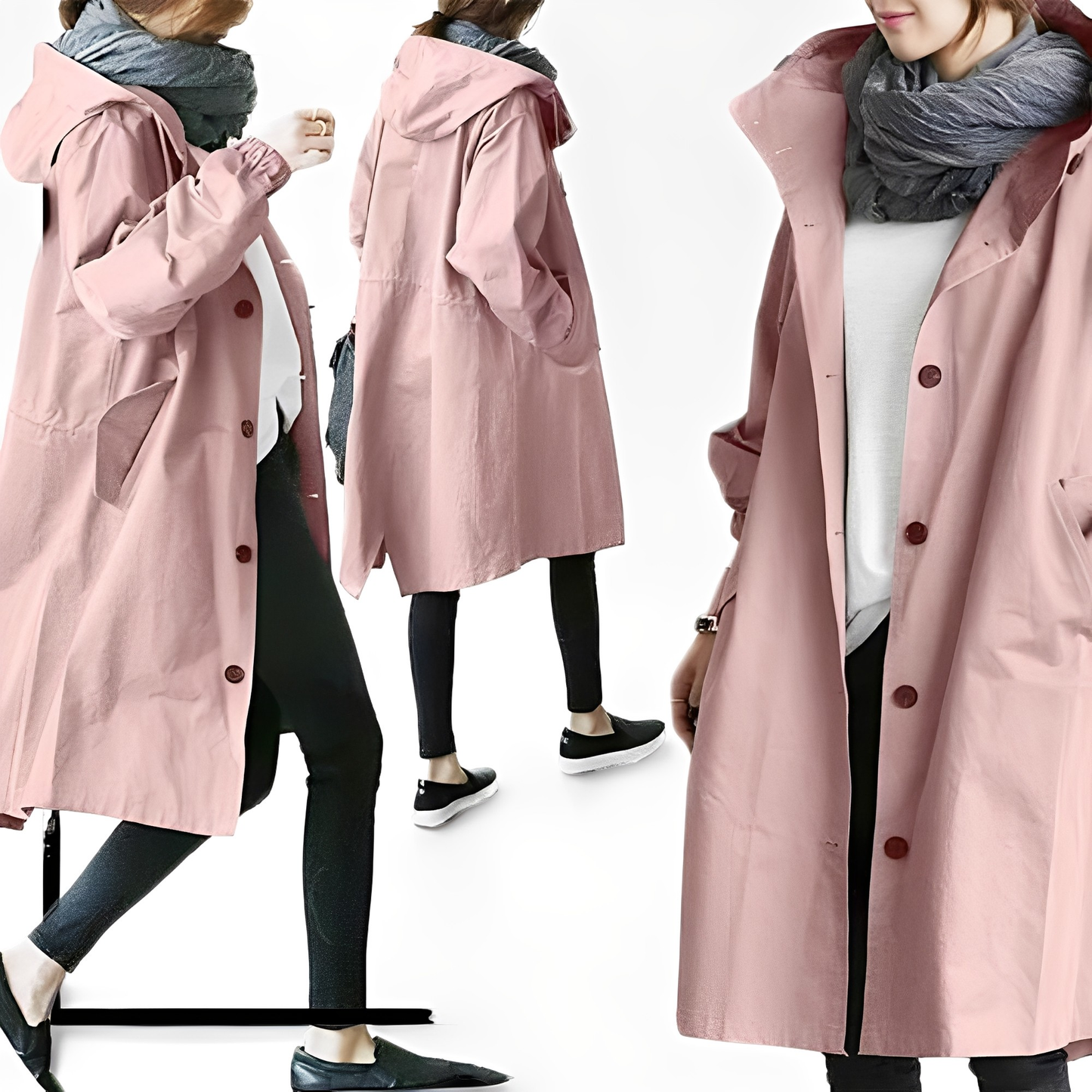 Giselle - Veste Imperméable avec Capuche pour Femmes