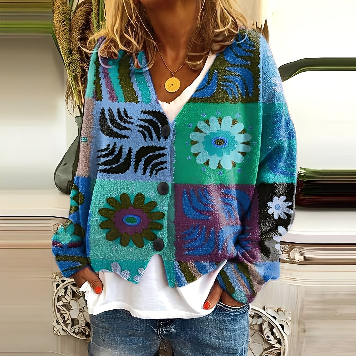 Nydia - Pull confortable et doux avec motif pour femmes