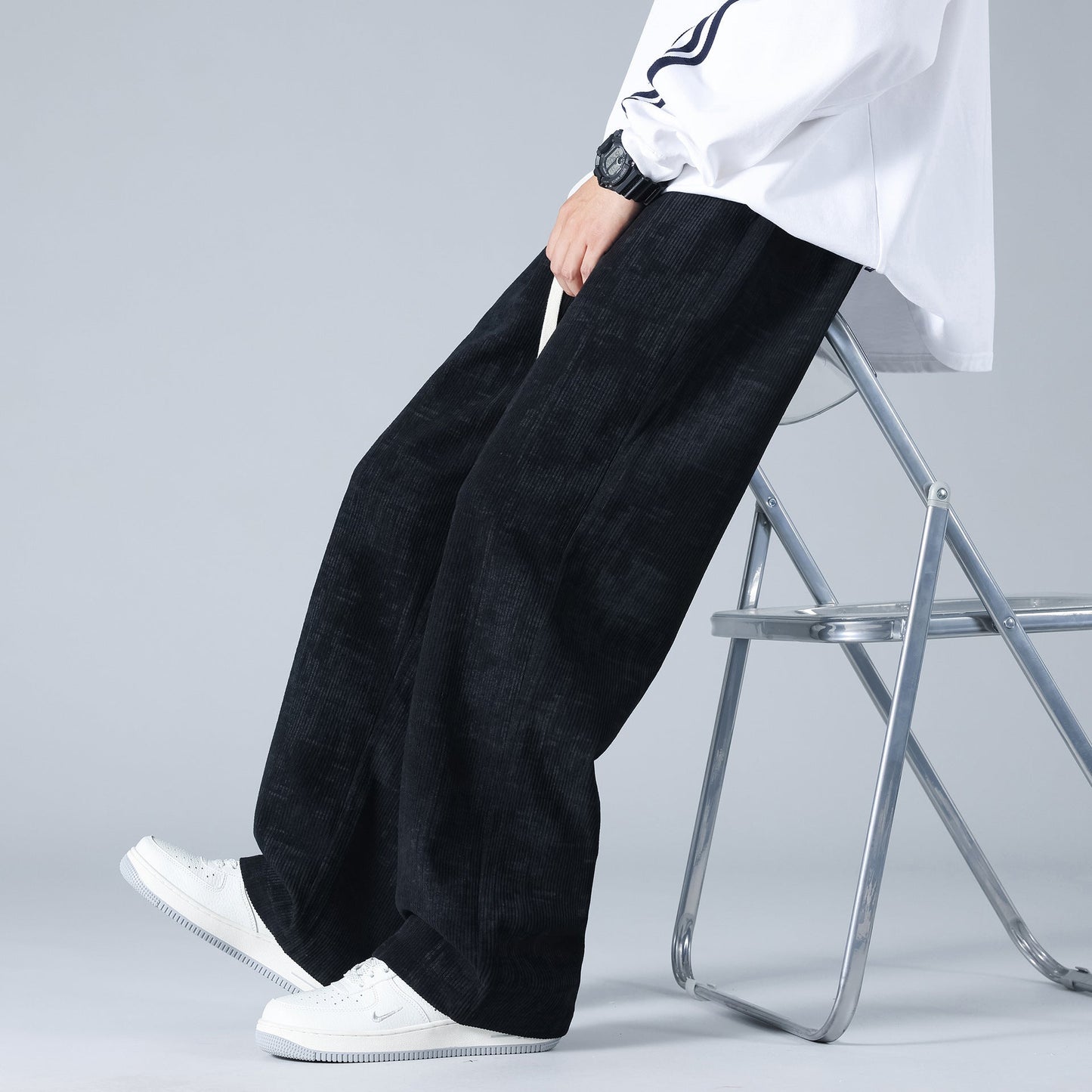 Larry - Elegant and loose corduroy jogging pants for men