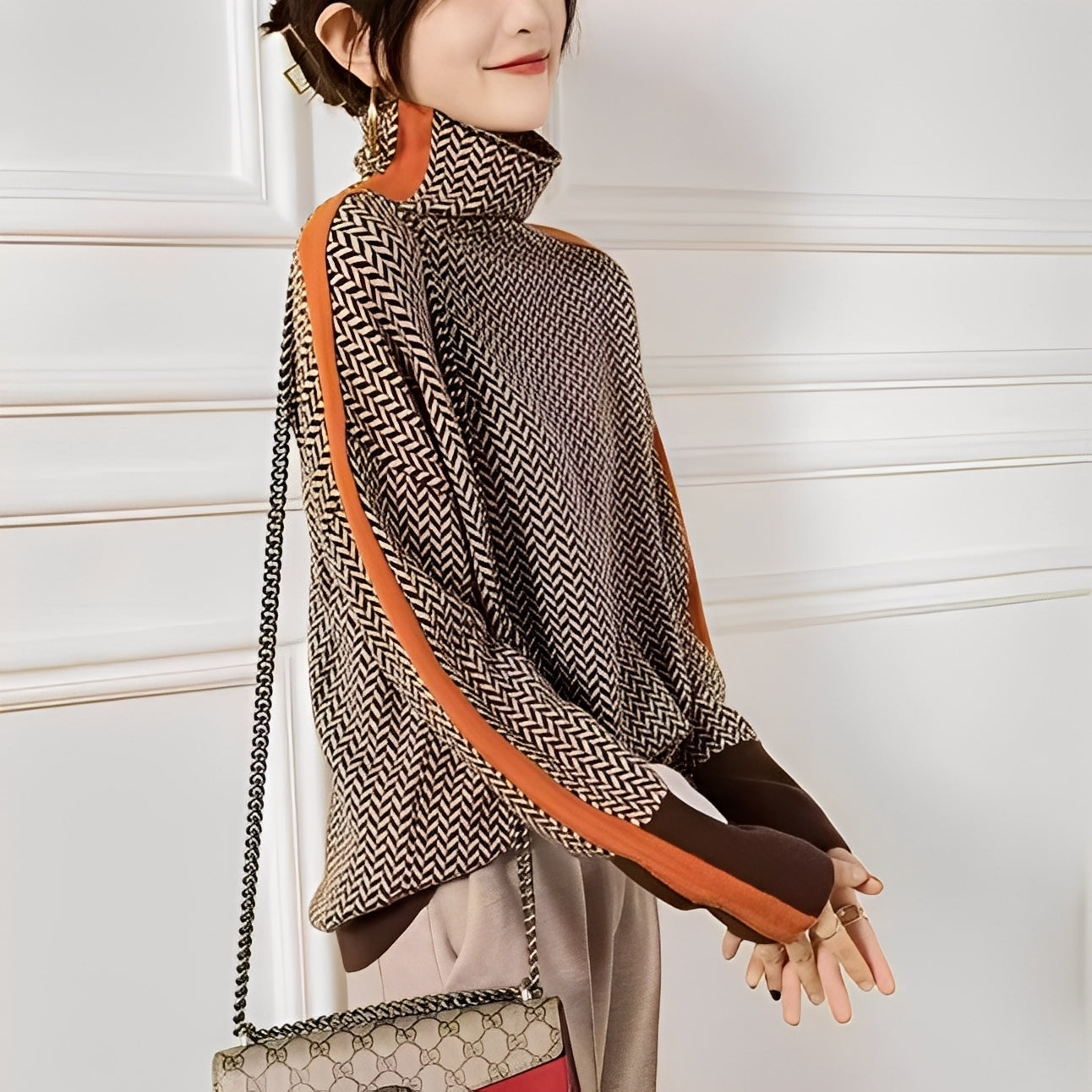 Roxanna - Pull décontracté à rayures, coupe ample pour femmes