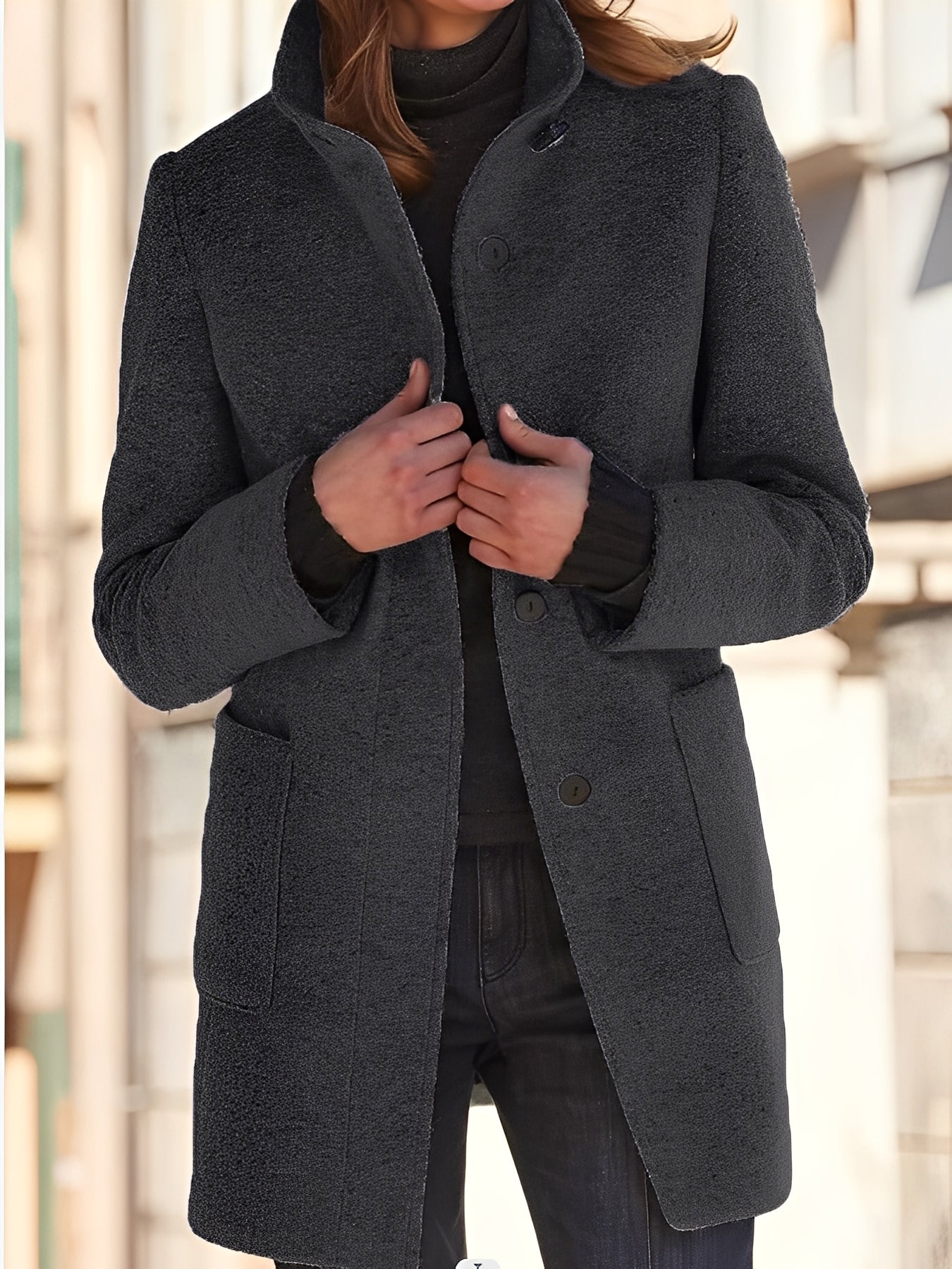 Michele - Manteau pour femmes en laine coupe-vent