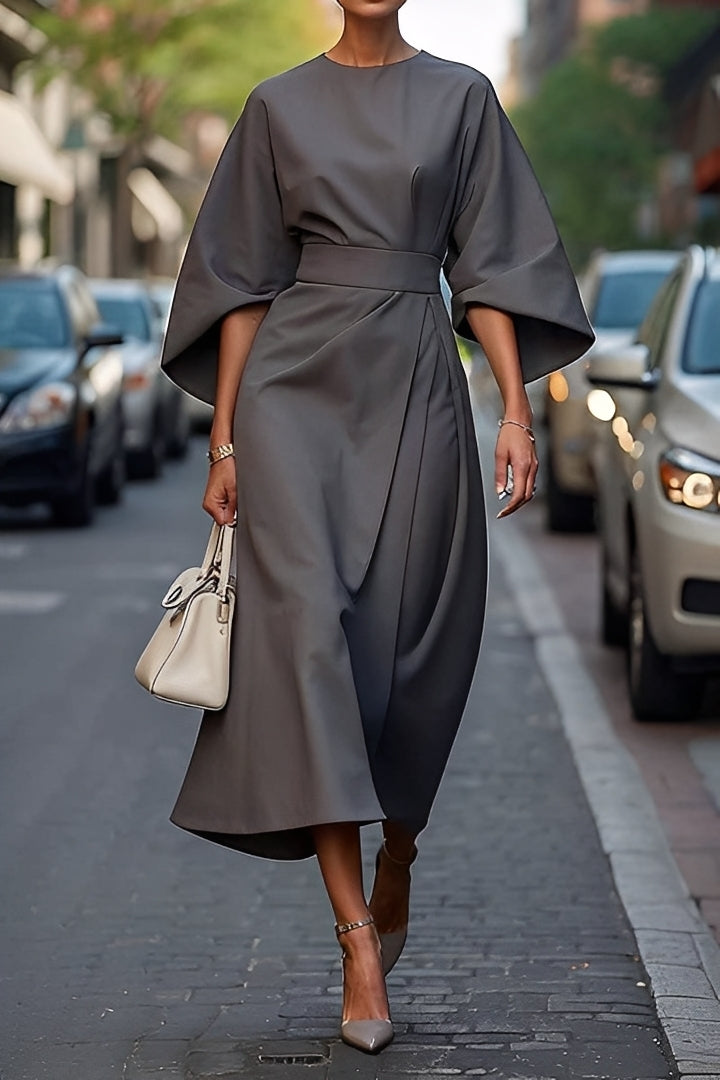 Elena - Robe large chic avec ceinture pour femmes