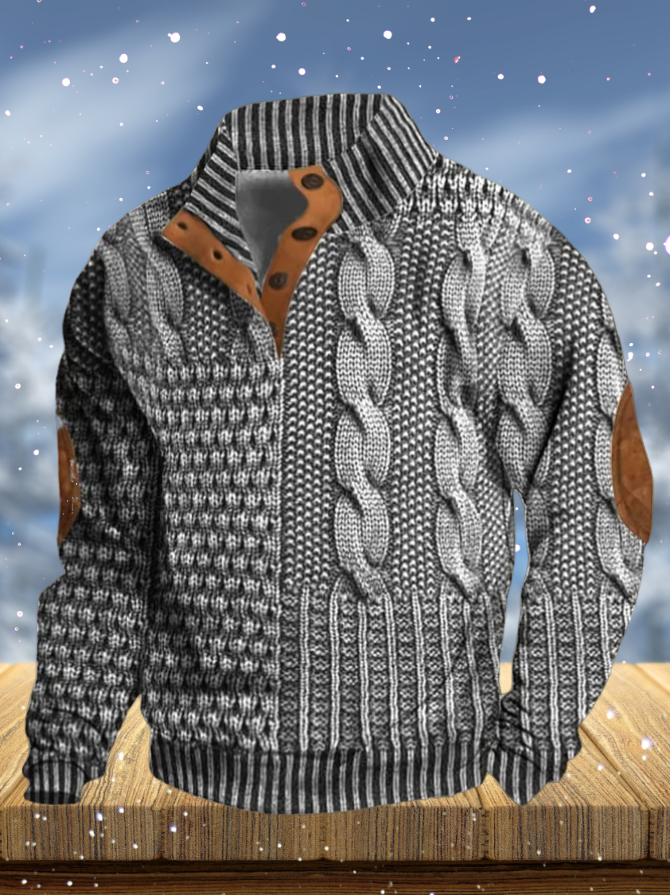 Apolo - T-shirt à Manches Longues avec Imprimé Tricot 3D