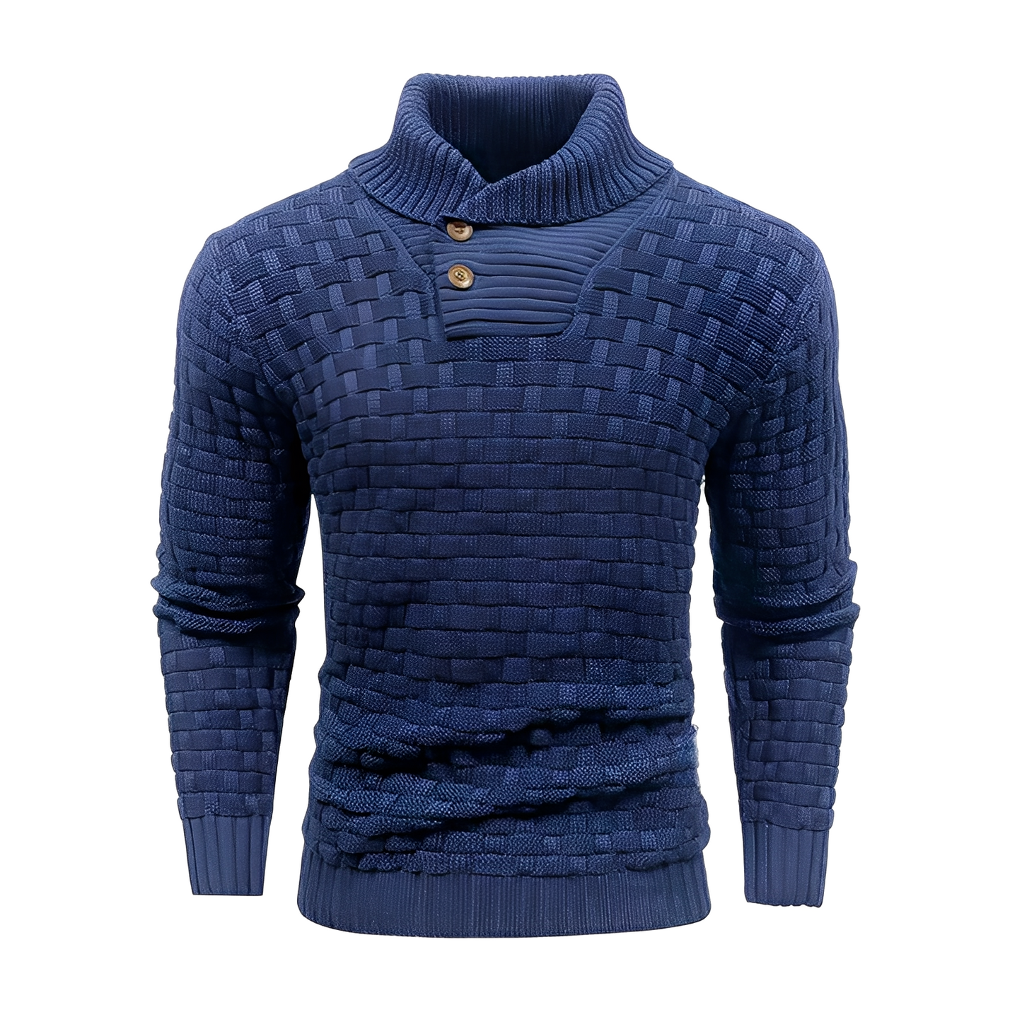 Branson - Pull en tricot pour hommes à col haut, style décontracté