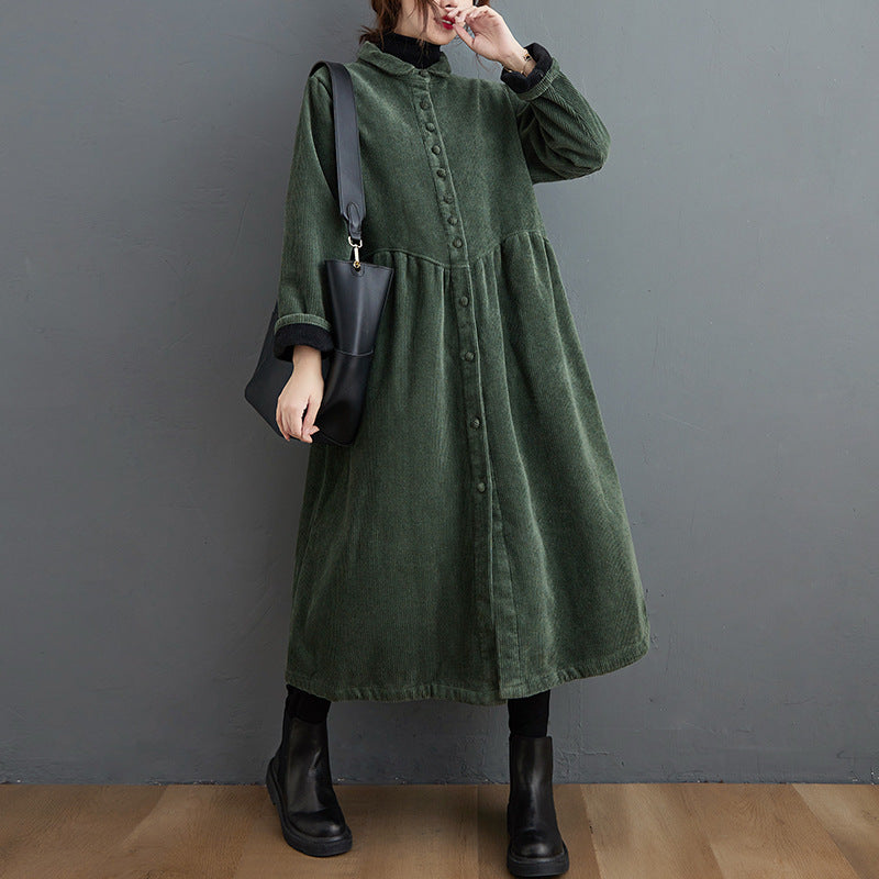 Amelia - Large manteau en velours côtelé chaud pour femmes