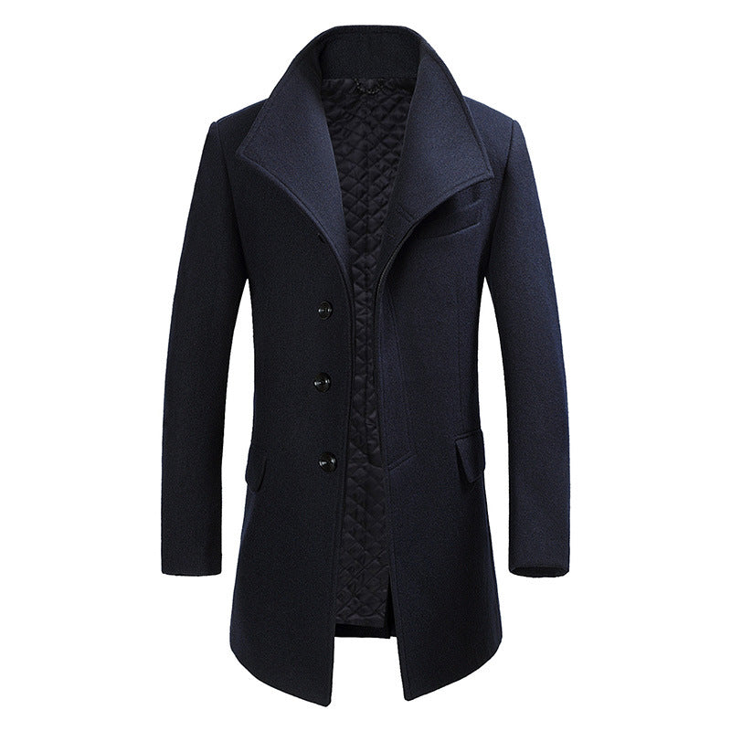 Gilbert - Long manteau élégant à fermeture simple pour hommes