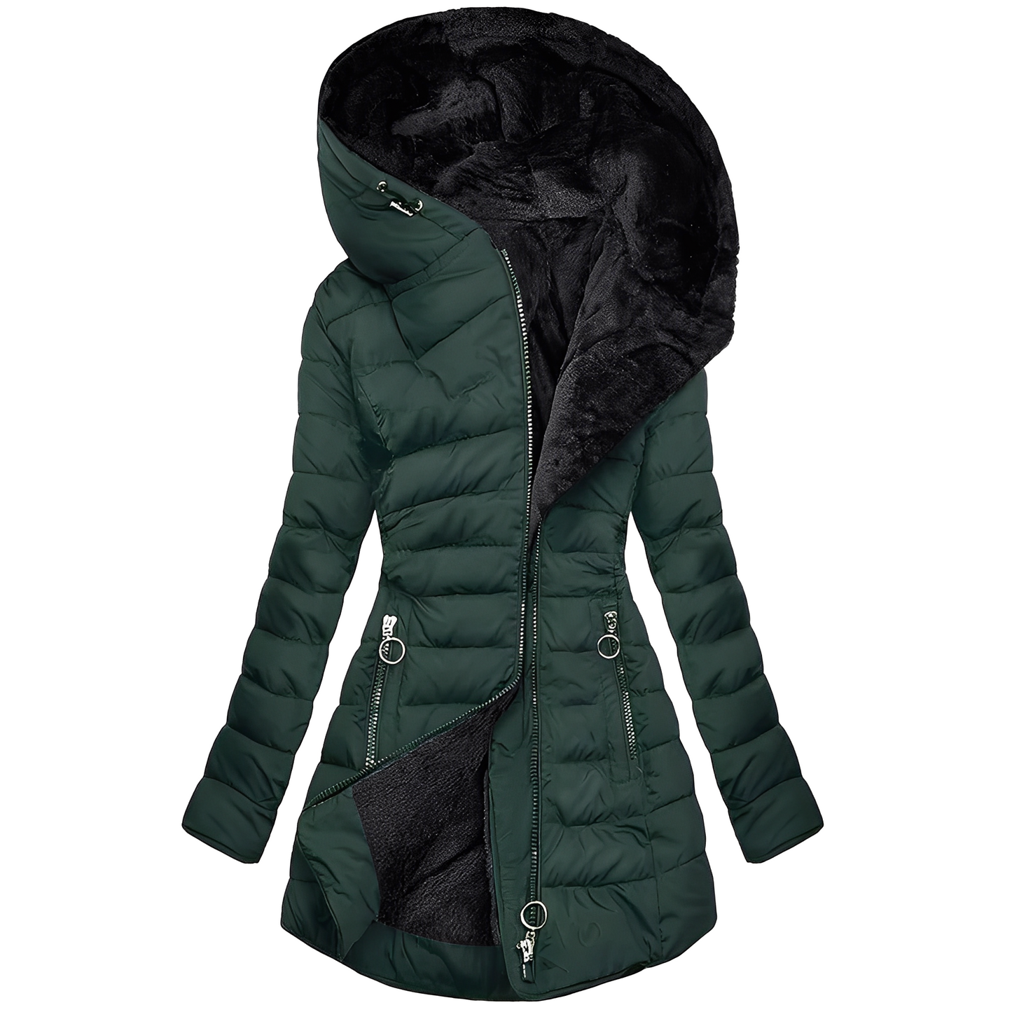 Helena - Manteau chaud en peluche avec capuche pour femmes