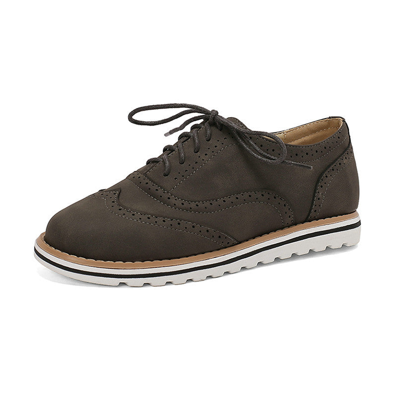 Gemma - Chaussures Derby en daim pour femmes, style décontracté