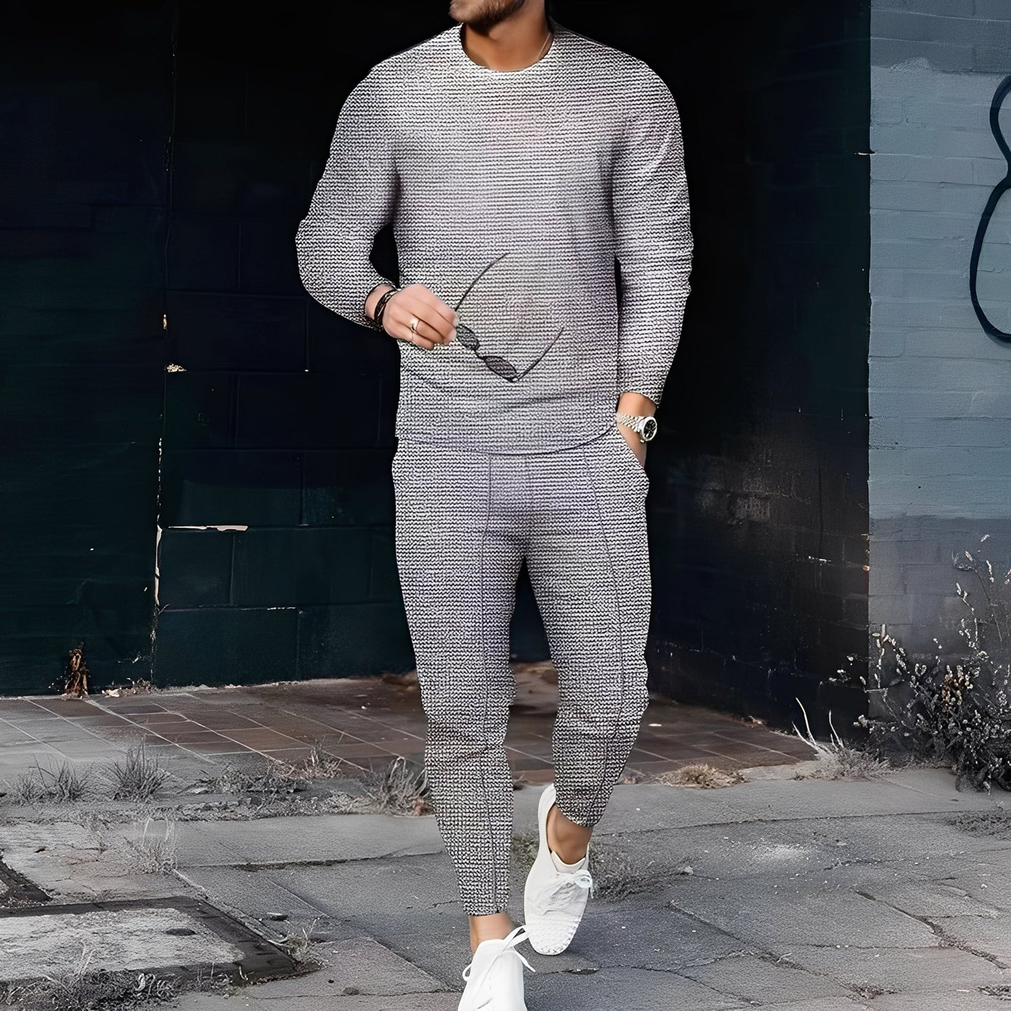 Dillan - Set Décontracté Slim-Fit pour Hommes en Tissu Gaufré