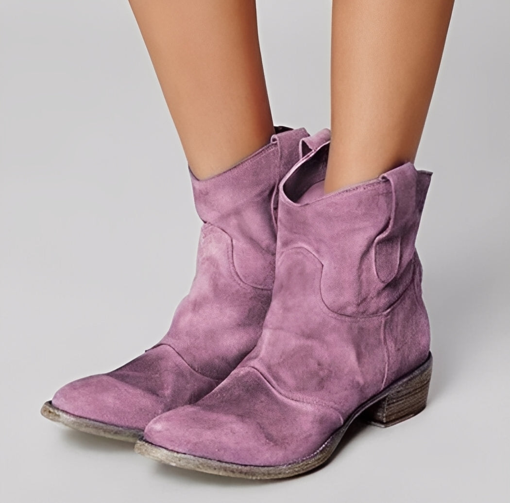 Adaline - Bottes cowboy vintage à petits talons pour femmes