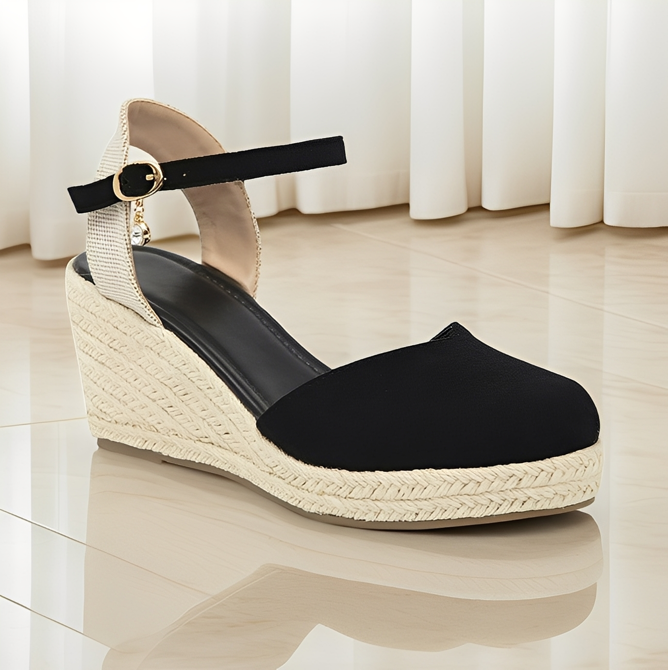 Yasmine - Trendy women's sandals with wedge heels