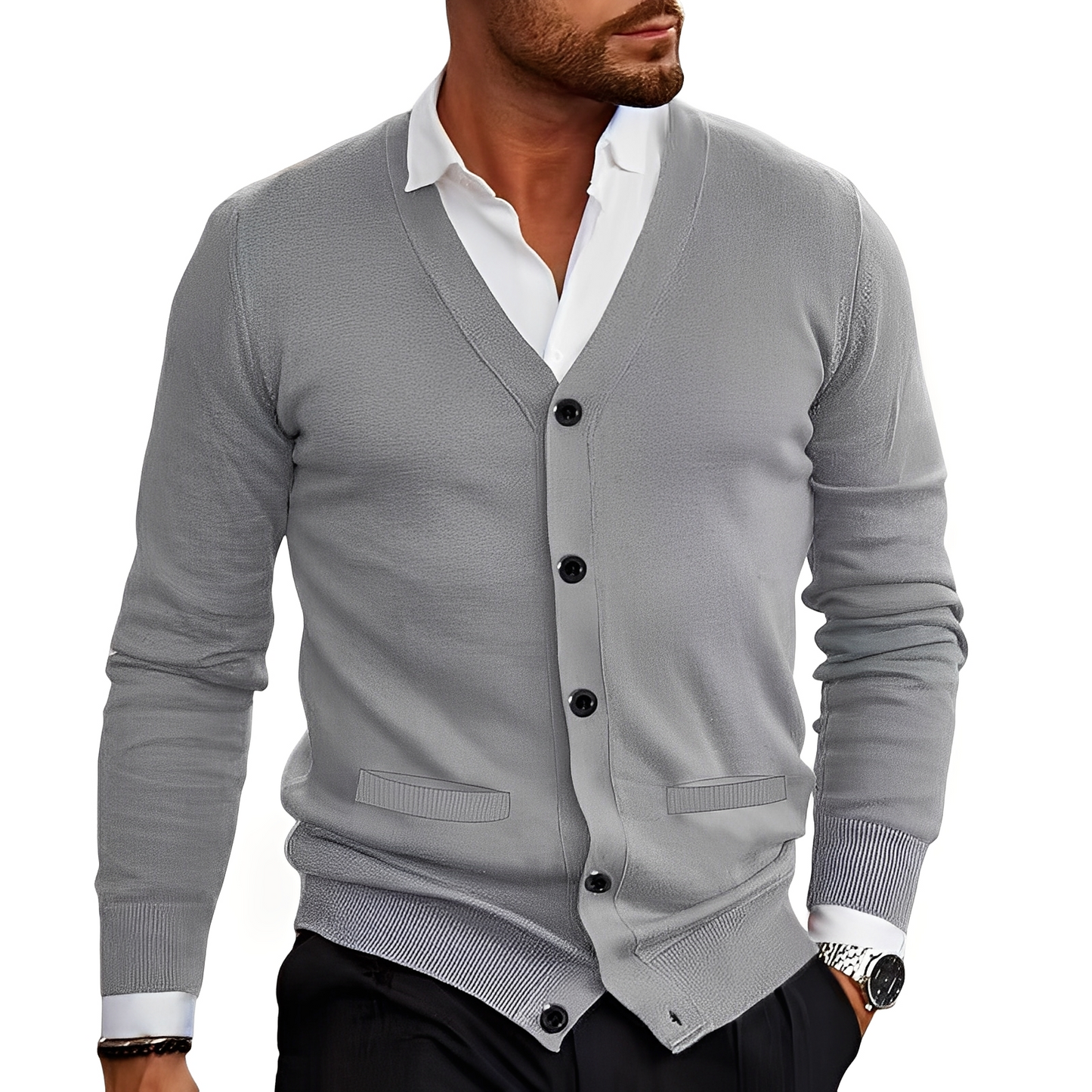 Kyler - Cardigan stylé avec boutons pour hommes