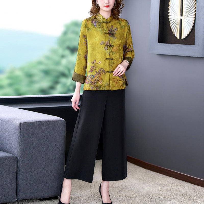 Moriah - Manteau soie classique avec boutons pour femmes