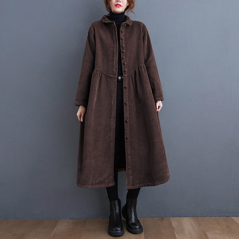Amelia - Large manteau en velours côtelé chaud pour femmes