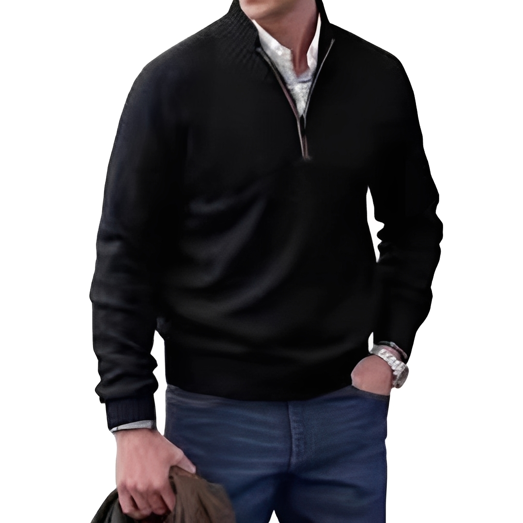 Matéo - Half-zip knitted sweater for men