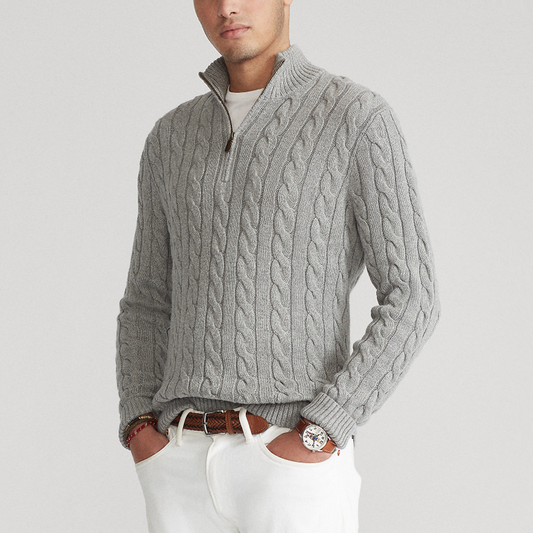 Adrien - Pull avec zip mi-long