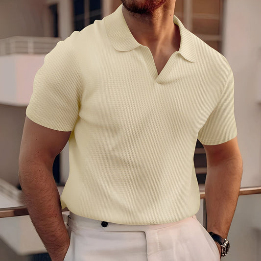 Harley - T-shirt Simple à Manches Courtes en Waffle pour Hommes